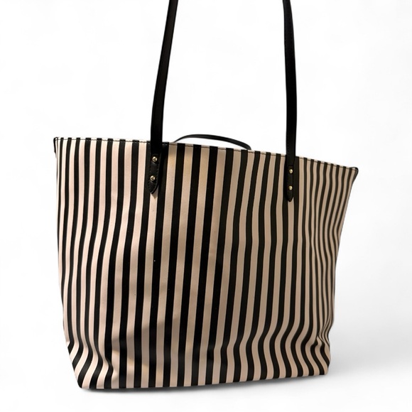 Victoria's Secret NWOT Black and White Striped Tote Bag - Picture 3 of 5